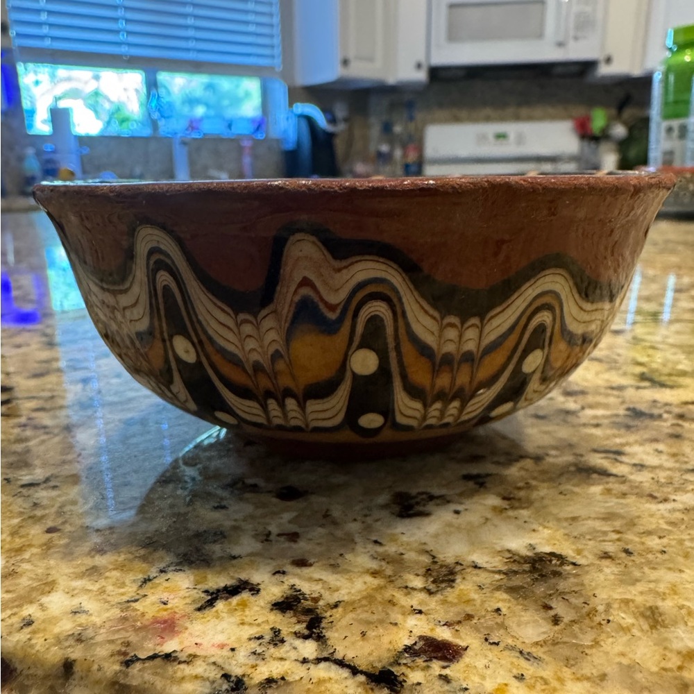 5" terracotta Handcrafted Ceramic Bowl with Earthy Tones Mexican